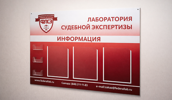 Стенд из пластика с карманами